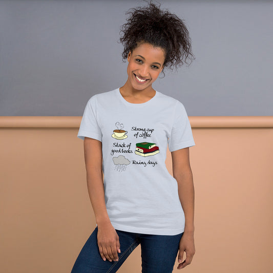 Coffee, Books & Rainy Days Short-Sleeve Unisex T-Shirt