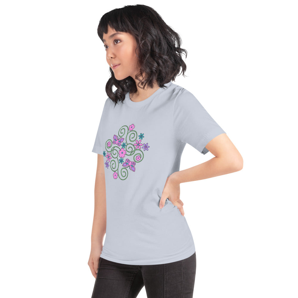 Butterflies & Florals Short-Sleeve Unisex T-Shirt