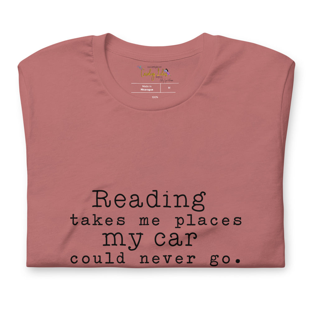 Reading Takes Me Places Short-Sleeve Unisex T-Shirt