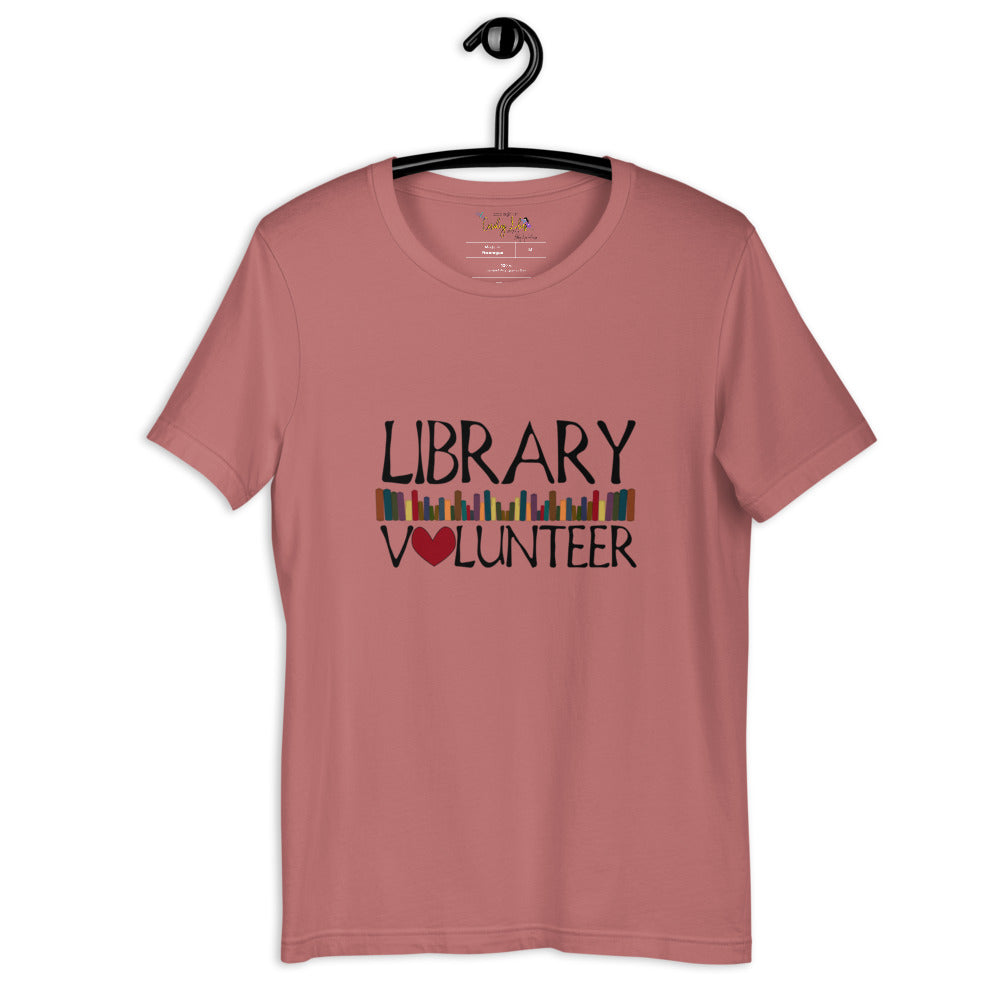 Library Volunteer With Books Short-Sleeve Unisex T-Shirt