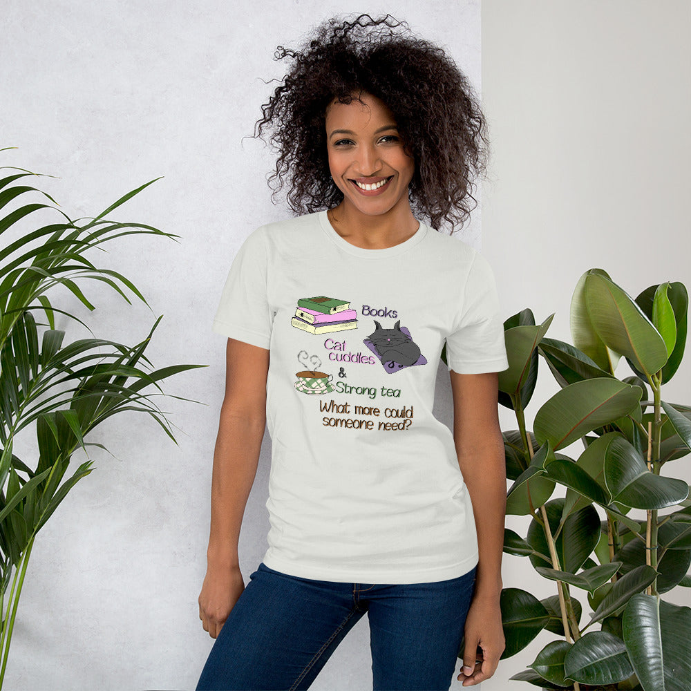 Books, Cat Cuddles & Tea Short-Sleeve Unisex T-Shirt