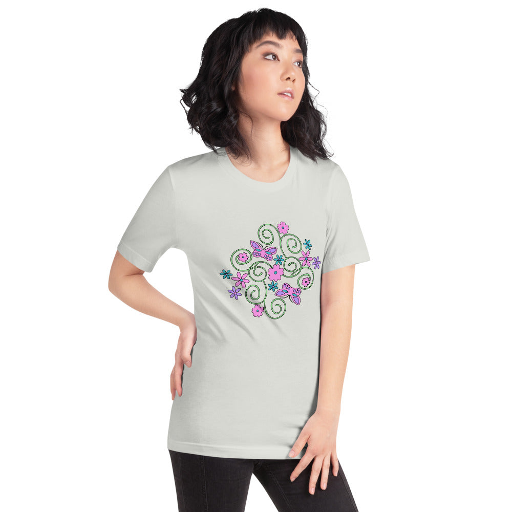 Butterflies & Florals Short-Sleeve Unisex T-Shirt