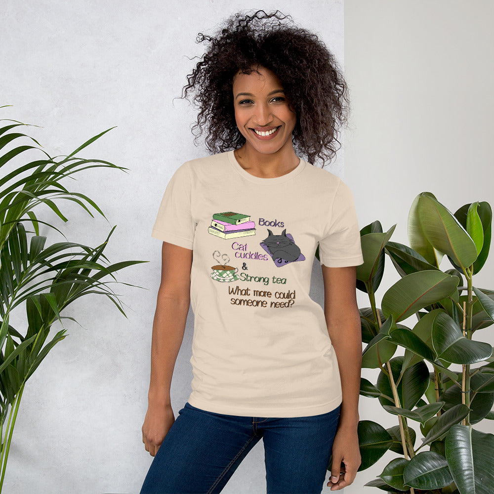 Books, Cat Cuddles & Tea Short-Sleeve Unisex T-Shirt