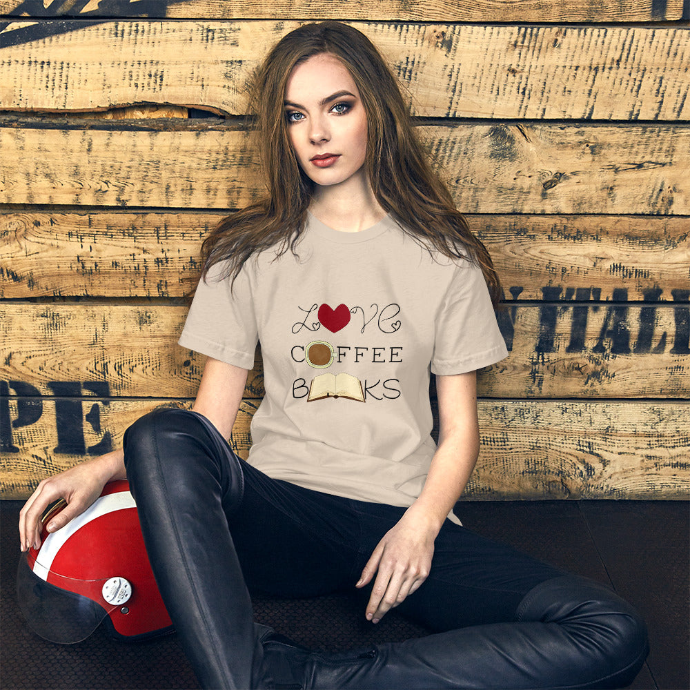 Love, Coffee, Books Short-Sleeve Unisex T-Shirt