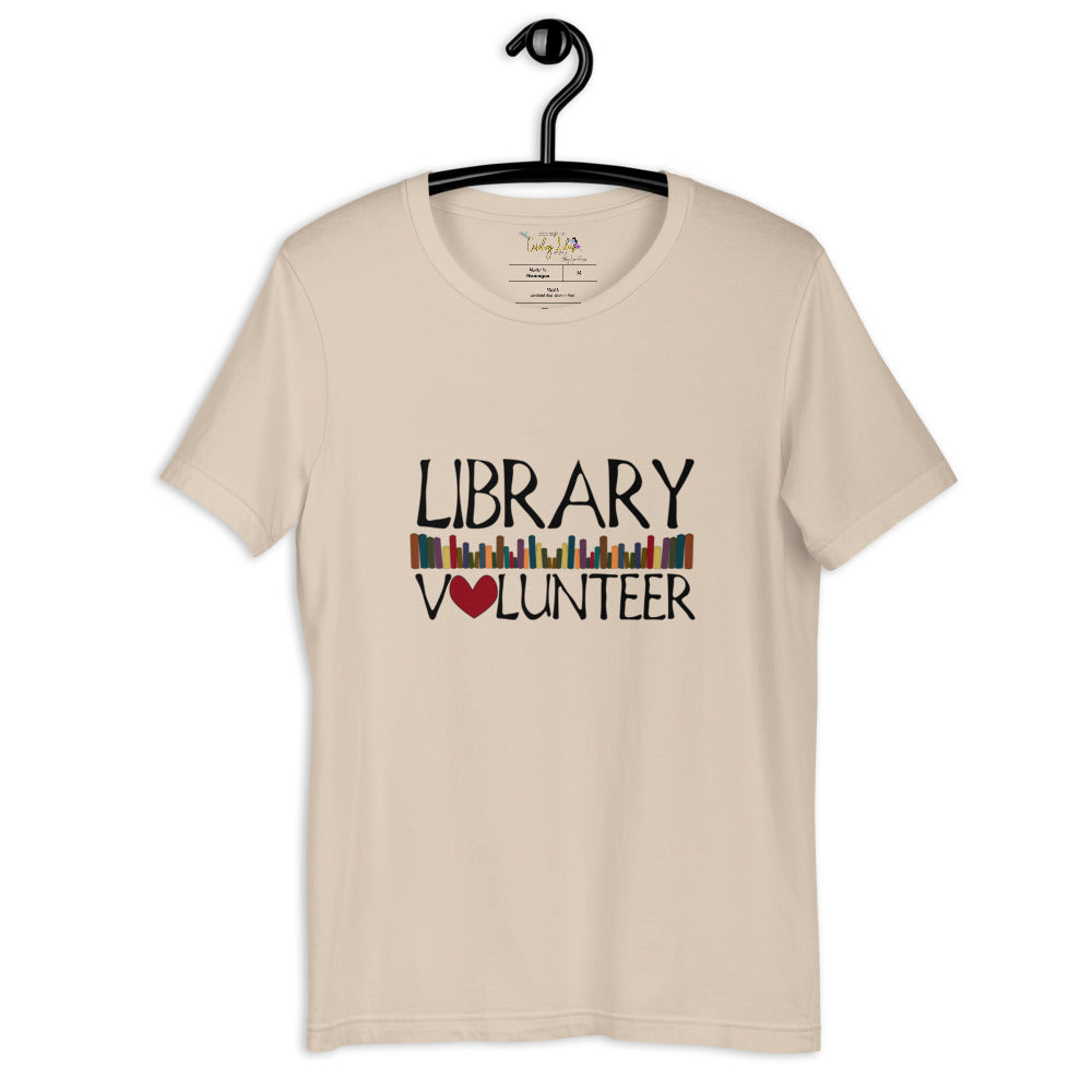 Library Volunteer With Books Short-Sleeve Unisex T-Shirt