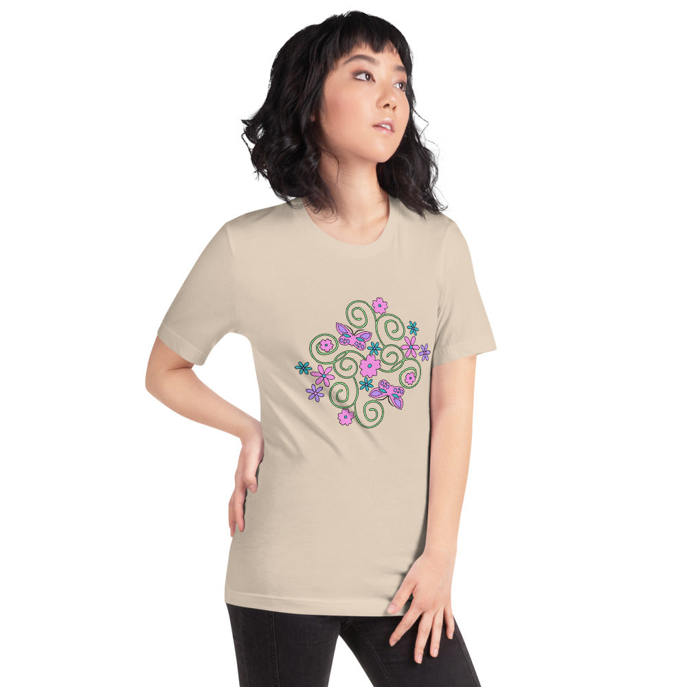 Butterflies & Florals Short-Sleeve Unisex T-Shirt