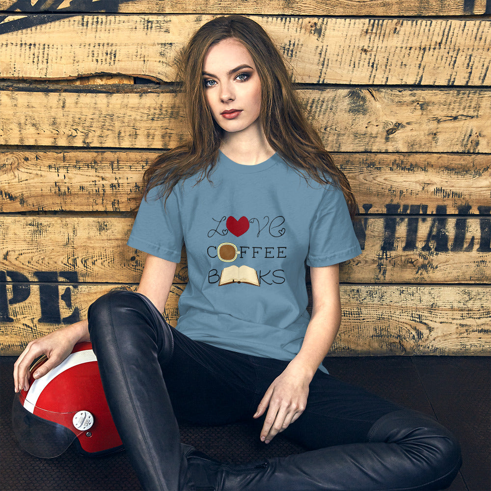 Love, Coffee, Books Short-Sleeve Unisex T-Shirt