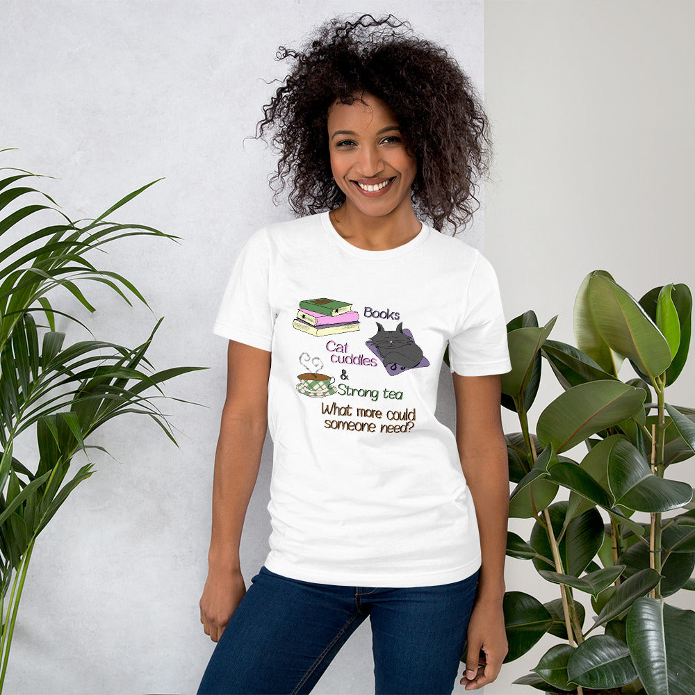 Books, Cat Cuddles & Tea Short-Sleeve Unisex T-Shirt