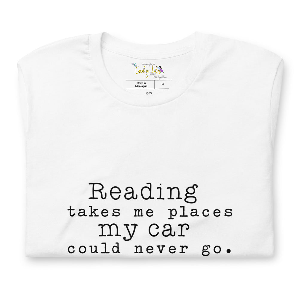 Reading Takes Me Places Short-Sleeve Unisex T-Shirt