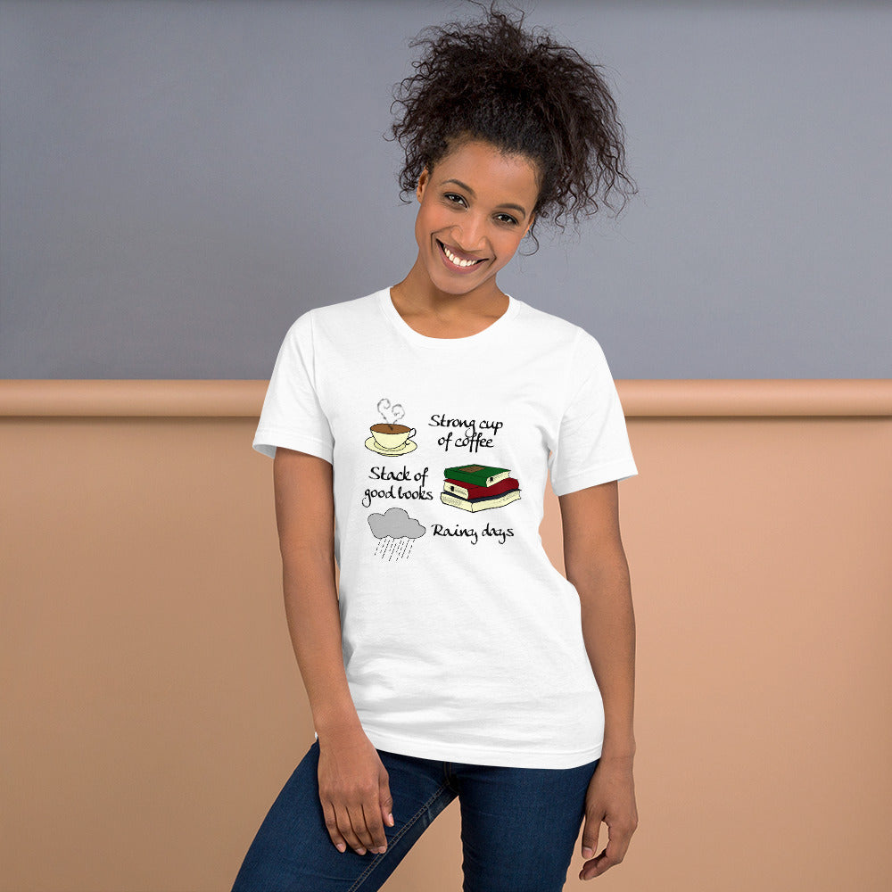 Coffee, Books & Rainy Days Short-Sleeve Unisex T-Shirt