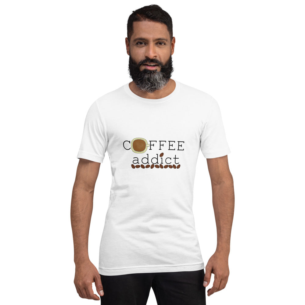 Coffee Addict With Beans Short-Sleeve Unisex T-Shirt