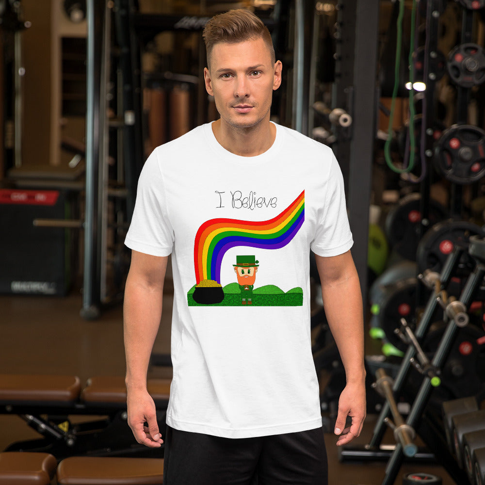 I Believe - Leprechaun Short-Sleeve Unisex T-Shirt