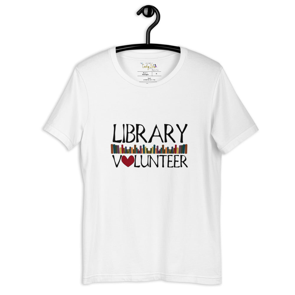 Library Volunteer With Books Short-Sleeve Unisex T-Shirt