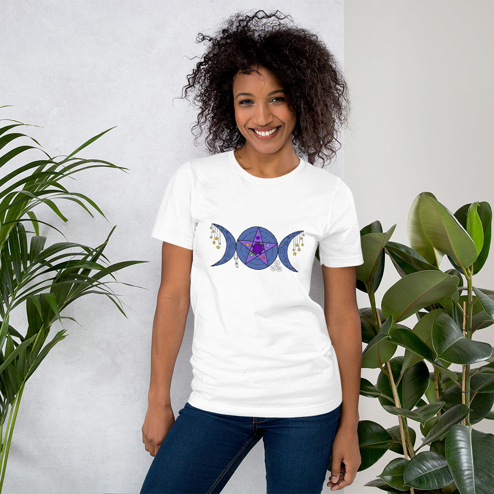 Triple Moon Goddess Symbol Short-Sleeve Unisex T-Shirt