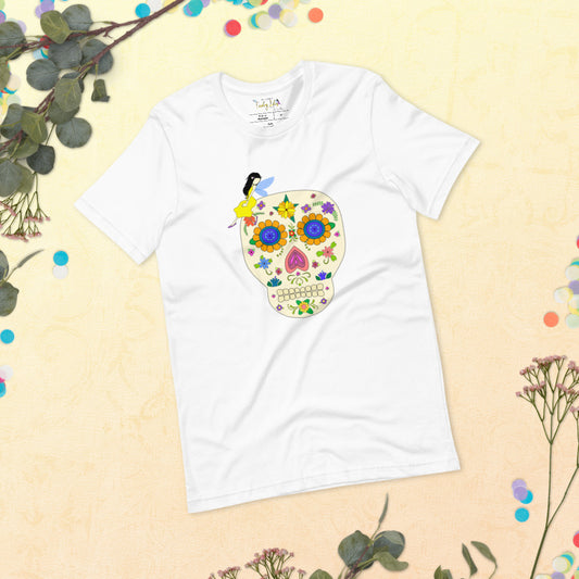 A Fairy, A Skull & Some Flowers Short-Sleeve Unisex T-Shirt