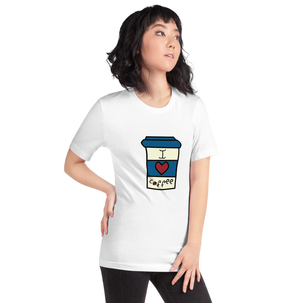 I Love Coffee Cup Short-Sleeve Unisex T-Shirt