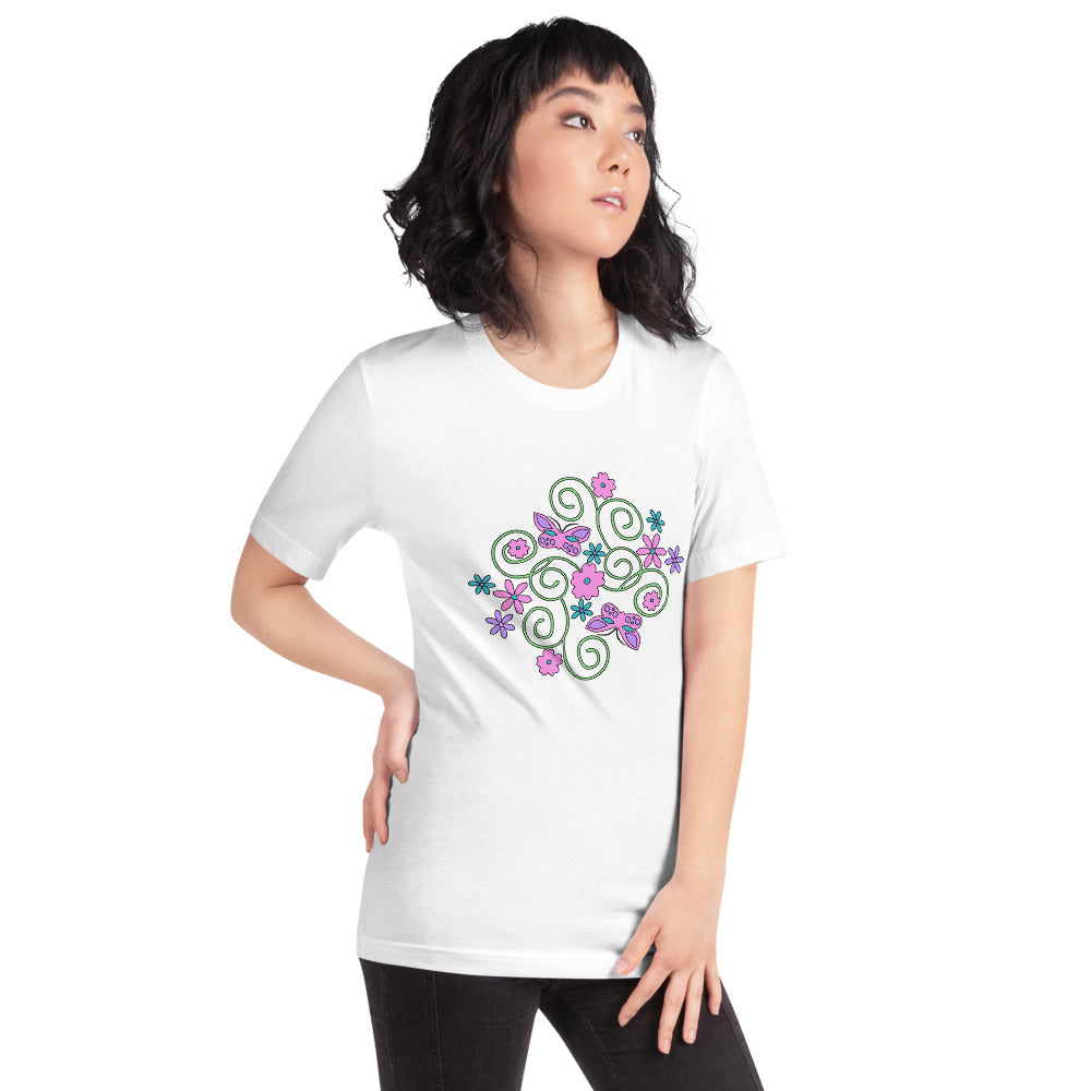 Butterflies & Florals Short-Sleeve Unisex T-Shirt