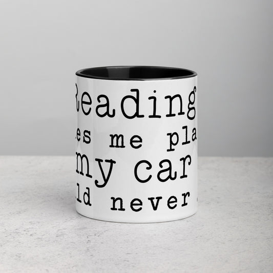 Reading Takes Me Places Mug with Color Inside