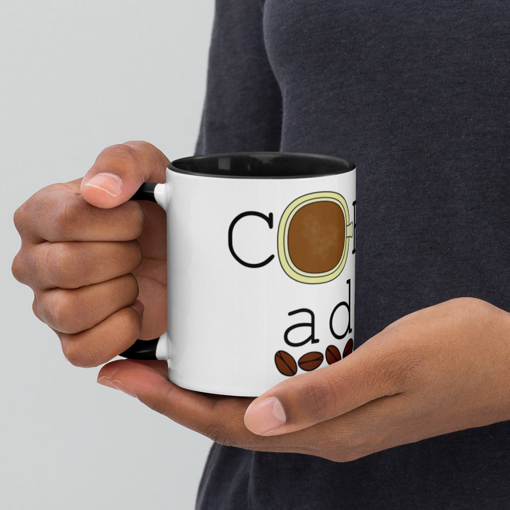 Coffee Addict With Beans Mug with Color Inside