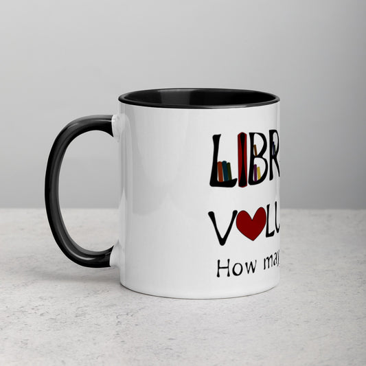 Library Volunteer, Need Help? Mug with Color Inside
