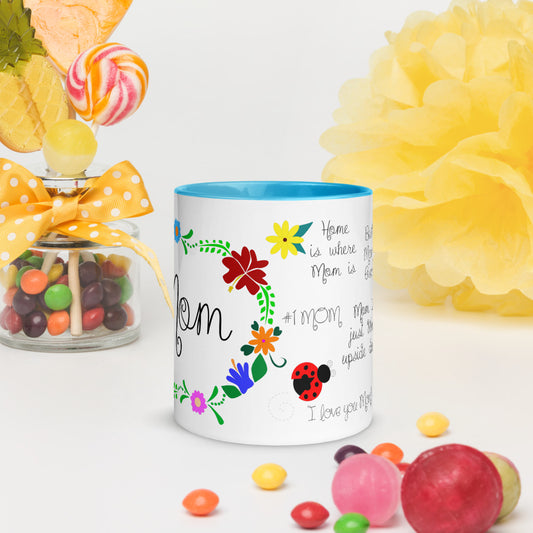 Mom & Florals Mug with Color Inside