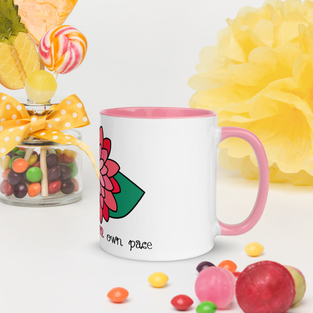 Blossom At Your Pace Mug with Color Inside