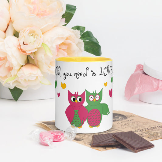 Owl You Need Is Love Mug with Color Inside