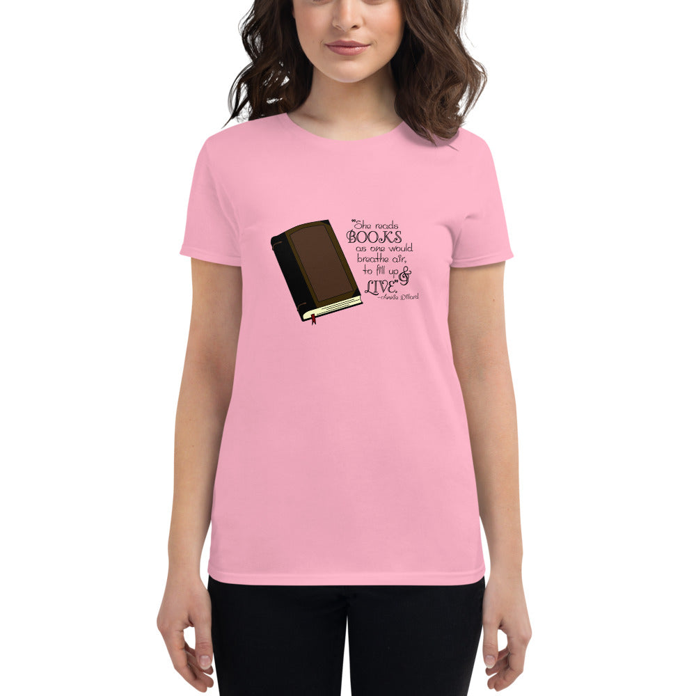 She Reads Books Quote Women's short sleeve t-shirt